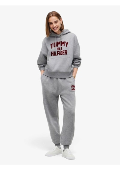 Tommy Hilfiger Varsıty Flock Cuff Mr Swtpants Kadın Gri Eşofman Altı - Ww0ww51627