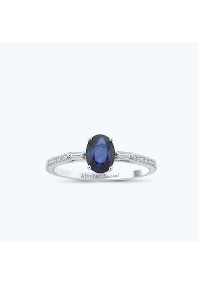 Altınbaş Pırlanta Safir Oval Yüzük Meh044s-14k