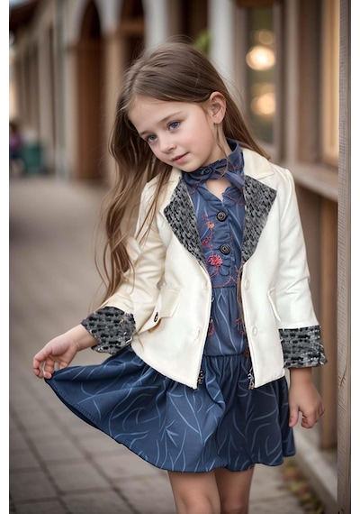Riccotarz Kız Çocuk Yakası Ve Bilekleri Pulpayet İşlemeli Çift Düğmeli Beyaz Blazer Ceket Beyaz Riccotarz Kız Çocuk Yakası Ve Bilekleri Pulpayet İşlemeli Çift Düğmeli Beyaz Blazer Ceket Beyaz