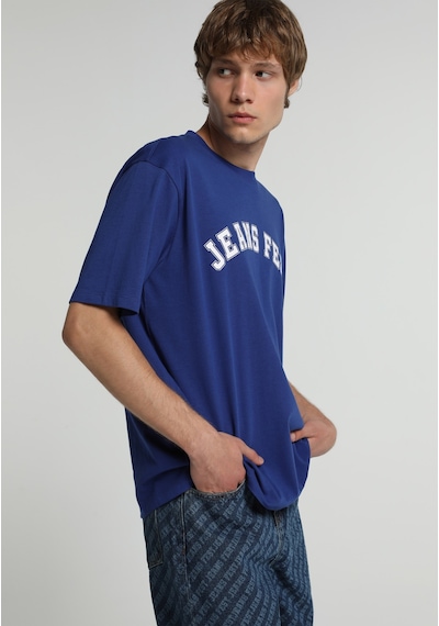 Colin's Colins Oversize Fit Yuvarlak Yaka Düz Erkek Mavi Kısa Kol Tişört Cl1083416 Q1.v2 Inv Indigo