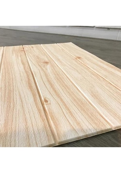 Renkli Duvarlar Kendinden Yapışkanlı Kreatif 70x35 Cm Esnek Köpük Ahşap Lambiri Model Duvar Kağıdı Paneli Nw37