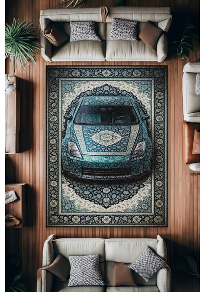 Nissan 350z Araba Desenli Halı Dijital Baskı Yıkanabilir Kaymaz Taban Leke Tutmaz