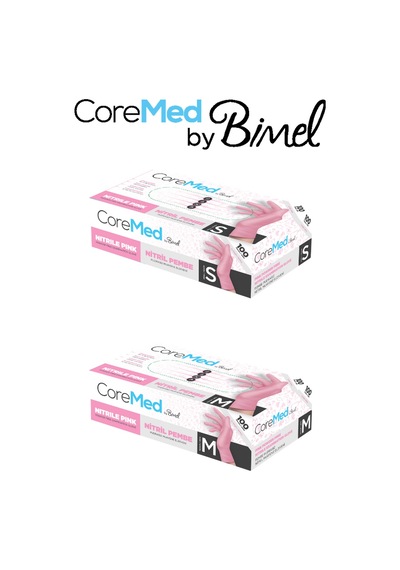 Coremed Nitril Pembe Muayene Eldiveni M - 1 Paket 100 Lü M