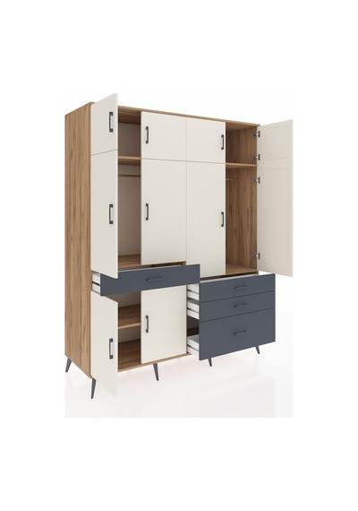 Kronos Gardrop 5 Raflı 4 Çekmeceli 2 Askılı 176x59x221 Çam-aytaşı/antrasit Aytaşı/antrasit Kronos Gardrop 5 Raflı 4 Çekmeceli 2 Askılı 176x59x221 Çam-aytaşı/antrasit Aytaşı/antrasit