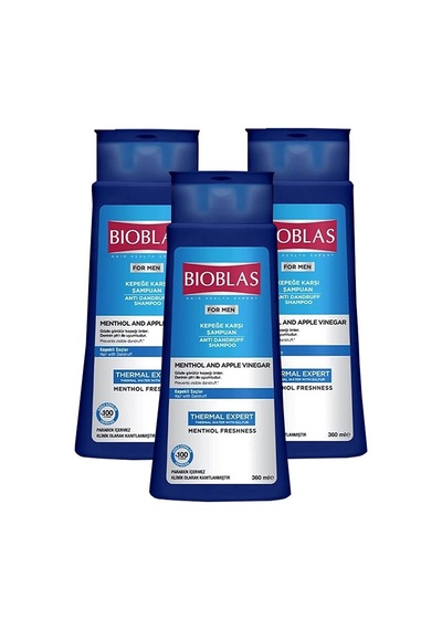 Bioblas For Men Kepeğe Karşı Etkili Mentol Ve Elma Sirkesi Termal Expert 3 x 360 ML