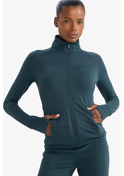 Defacto Fitted Ultra Soft Fermuarlı Hırka B3985ax26spgn1051 Yeşil-gn1051