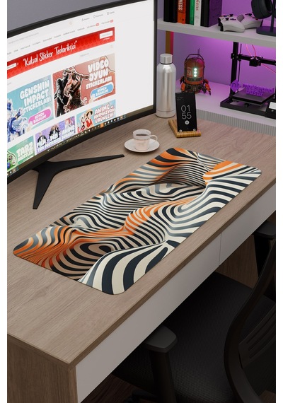 Realistik Çizgi Kaymaz Dikişli Kauçuk Oyuncu Mousepad V3 - 70x30 Xl Gaming Mouse Pad Fare Altlığı