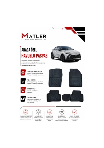 Toyota C-hr 2023 Model 4d Ekstra Havuzlu Paspas
