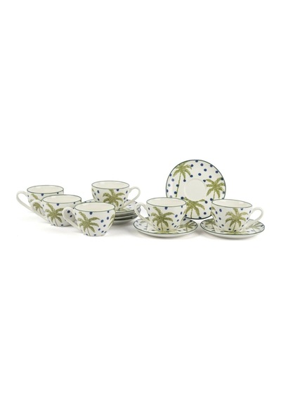 Mikasa Moor Palmiye Yeşil Mavi 6lı Kahve Fincanı 90cc-6038