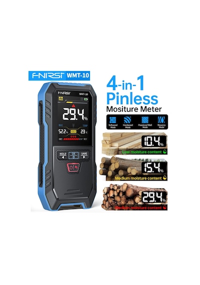 Fnırsı Wmt-10 Temassız Endüktif Ahşap Ve Duvar Nem Ölçer 17mm Derinlik