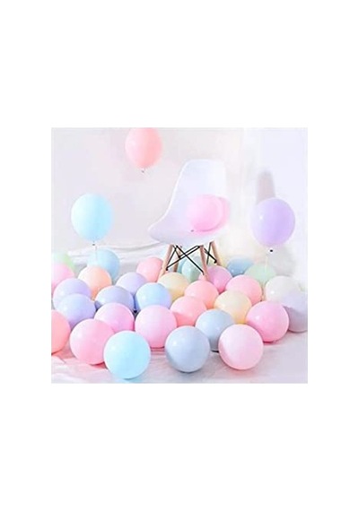 Karışık Renk Soft Pastel Balon Seti, 50 Adet 2 Yaş Mavi