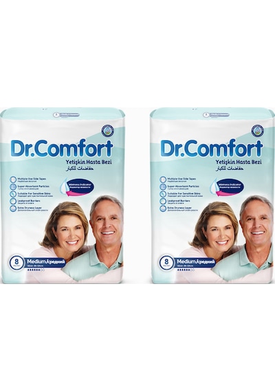 Dr.Comfort Yetişkin Bel Bağlamalı Hasta Bezi Medium 2 x 8'Li 16 Adet
