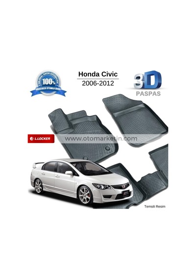 Honda Civic Sedan 3D Havuzlu Paspas 2006-2012