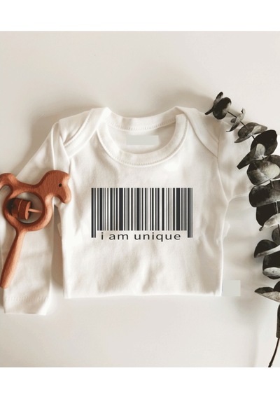 İmaj Tuğbababy I'M Unique Uzun Kol Çıtçıtlı Organik Bebek Body (520688425) Beyaz