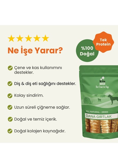 Kito Dana Gırtlak Çiğnemelik Doğal Glutensiz Organik Köpek Ödül Maması 100 G