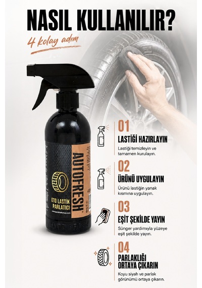 Oto Lastik Ve Tampon Parlatıcı Ve Lastik Koruyucu Sprey Sünger  410 Ml