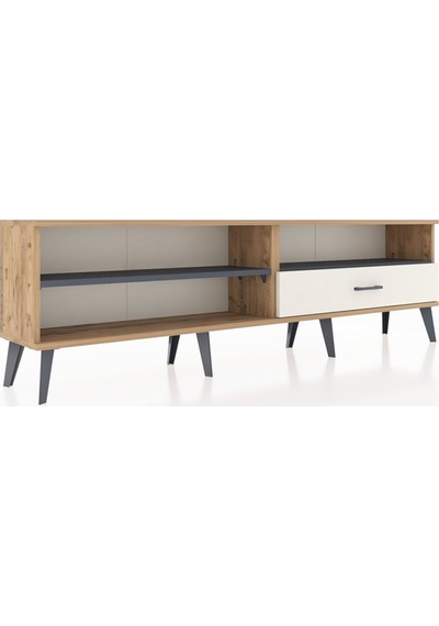 Arges Tv Ünitesi 2 Raflı Tek Çekmeceli 176x30x51 Çam-antrasit/aytaşı Antrasıt/aytası Arges Tv Ünitesi 2 Raflı Tek Çekmeceli 176x30x51 Çam-antrasit/aytaşı Antrasıt/aytası