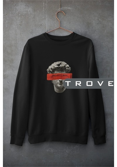 Startmore Unısex Kadın Erkek Securıty Seal Suçlu Mitoloji Uzun Kollu %100 Pamuk Sweatshirt Beyaz Siyah