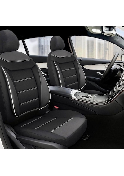 Dacia Duster Araçlara Uyumlu Tam Takım Flex B Model Oto Koltuk Kılıfı Siyah-beyaz