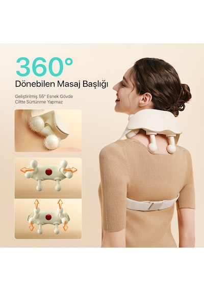 SKG Hs500-2 Boyun Ve Omuz Masaj Aleti Shiatsu Masaj Terapisi Derin Rahatlama, Yoğurma Hissiyatı Bej