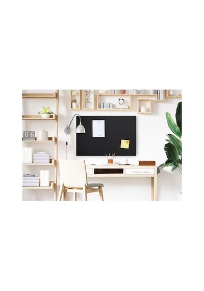 Dünya Magnet Magnet Panosu, Dekoratif Mıknatıslı Pano, Siyah, Metal Pano, 50x70 Cm Standart