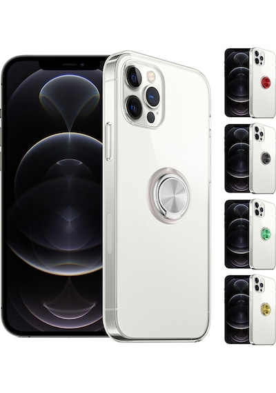 FitCase Apple Uyumlu iPhone 12 / 12 Pro Kılıf Gross Ring Şeffaf Arka Kapak