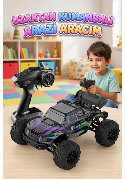 Uzaktan Kumandalı 10 Fonksiyonlu LED Işıklı Şarjlı 1:16 Ölçekli 2.4Ghz 50km/h Off-Road Oyuncak Araba