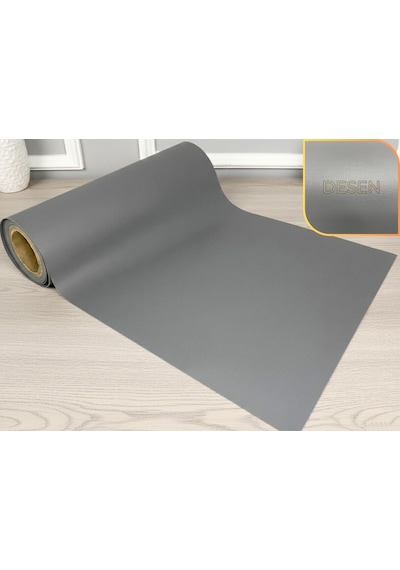 48 Cm X 5 Metre - Açık Gri Kumaş Desenli - Suni Deri Çekmece İçi Kaydırmaz Halı , Raf Örtüsü Diğer