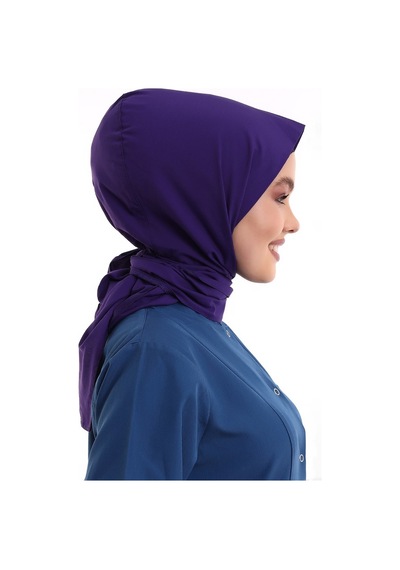 Tesettür Boyun Bağlamalı Bone - 128 Mor-5840 - 128 Mor