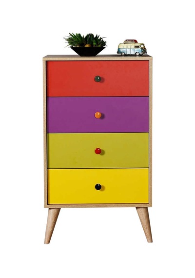 Rainbow 4 Çekmeceli Şifonyer - Sonoma-renkli 60x104x45 Cm Gxyxd