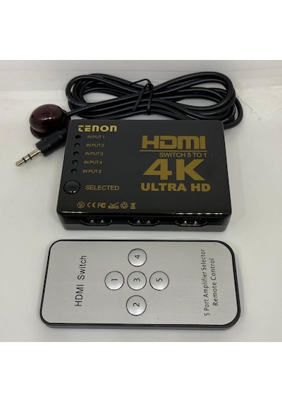 Hdmi Hdtv Switch 5 Port Çoklayıcı 4K Ultra Hd Uzaktan Kumandalı