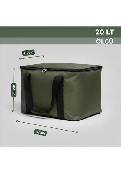 20 Lt Eco Termal Çanta -piknik Çantası,soğutucu Buzluk Çanta-307 Haki