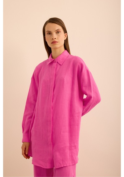 Aker Keten Tunik Pembe Pembe