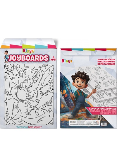 Btoys Joyboards Akvaryum Dünyam, Deniz Hayvanları, Deniz Araçları 3 Adet