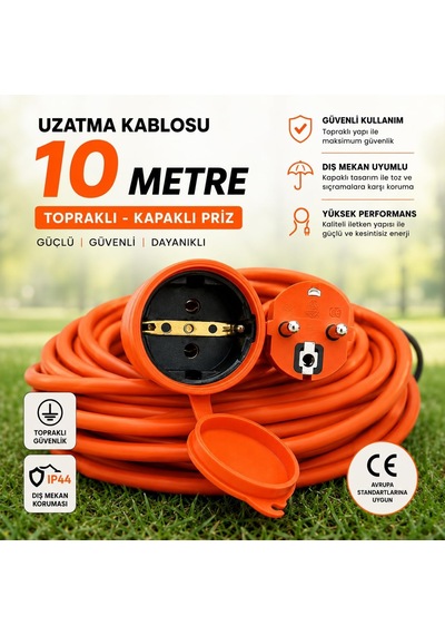 Tr Cca Kablolu Seyyar Uzatma Kablosu 3x2.5 Mm 10 Metre Genel