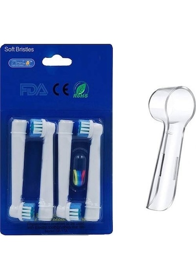 Oral-B Şarjlı Diş Fırçası Uyumlu 4 Adet Yedek Başlık 1 Adet Koruyucu Diğer