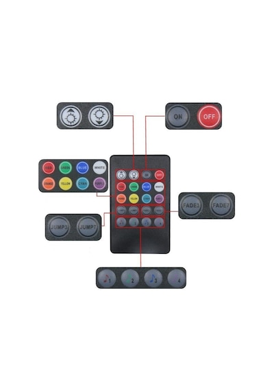 Ayak Altı Led Rgb Müziğe Duyarlı Kumandanlı 12 Led 22cm
