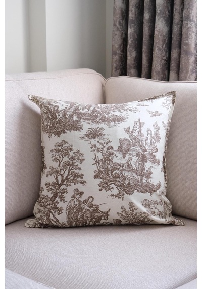 Kahverengi Kırlent Vintage Desenli 45x45 Dekoratif Yastık Kılıfı Kahverengi - 693923132 Kahverengi