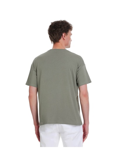 Hatemoğlu Gri Regular Fit 100% Pamuk Bisiklet Yaka Oversize Tişört 1995331 Gri