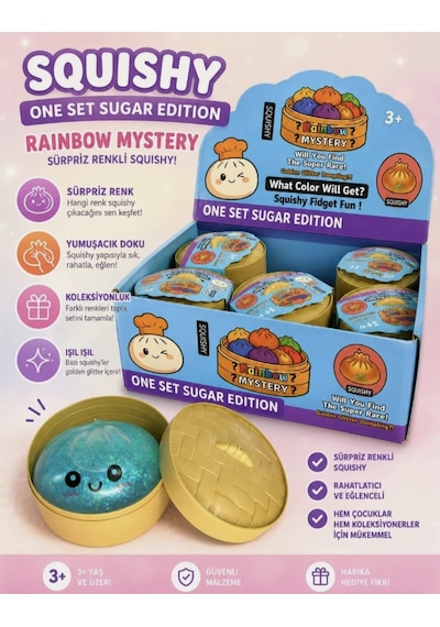 2 Adet Büyük Boy Çin Mantısı Squishy Yumuşacık Sürpriz Renkli Stres Oyuncağı