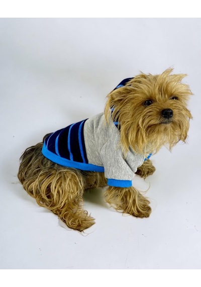Blue Line Kapşonlu Sweatshirt Köpek Kıyafeti Köpek Elbisesi