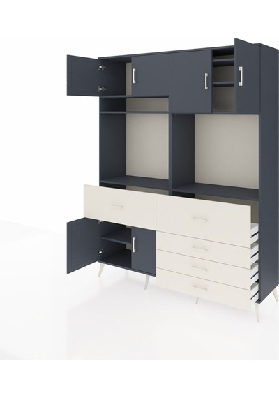 Hyperion Gardrop 7 Raflı 5 Çekmeceli 6 Kapaklı 176x44x221 Antrasit-antrasit/aytaşı Beyaz Hyperion Gardrop 7 Raflı 5 Çekmeceli 6 Kapaklı 176x44x221 Antrasit-antrasit/aytaşı Beyaz