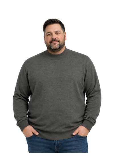 Battalmoda Erkek Büyük Beden Koyu Vizon Yarım Balıkçı Triko Kazak 3xl-4xl-5xl-6xl