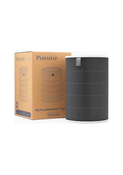 Purmed Xiaomi Smart Air Purifier 4 Uyumlu Rfid Çipli Hepa + Karbon Filtre Gri