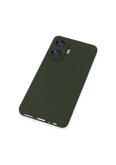 Realme C55 Uyumlu Kılıf Nano İçi Kadife Silikon - Koyu Yeşil