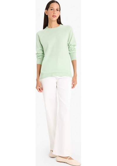 Defacto Relax Fit Bisiklet Yaka Basic Düz Triko Kazak I6913az25wngn1053 Yeşil