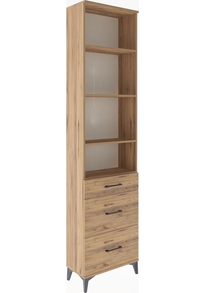 Arges Dolap 4 Raflı 3 Çekmeceli 60x30x243 Çam-çam Çam
