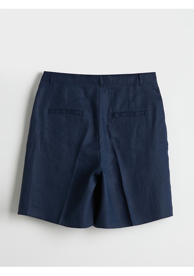 Lcw Vision İndigo Loose Fit %100 Keten Kadın Şort