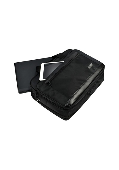 Galb Leather Unisex Siyah 16.5 Inc Koruklu Genisleyebilir Laptop & Evrak Cantasi