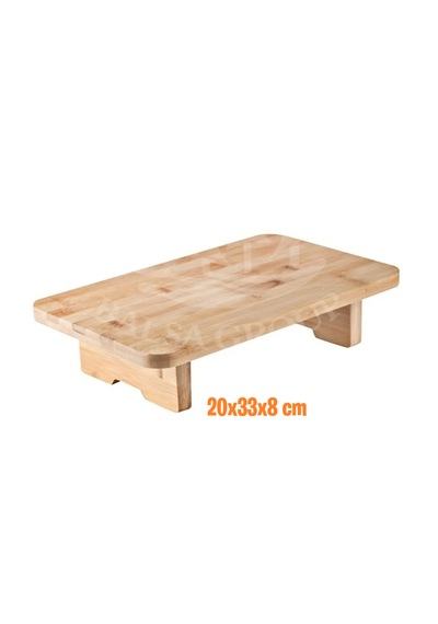 Dikdörtgen Bambu Ayaklı Kesme Tahtası, 33x20x8 Cm Açık Bej